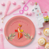 Rotes und Gelbes Kreuz und eine Taubenbestätigung Pappteller (Party)