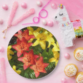 Rotes und gelbes Lilly-Foto-Papierplatte Pappteller (Party)