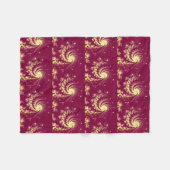 Rotes und gelbes Muster wirbeln Fleecedecke (Vorderseite (Horizontal))