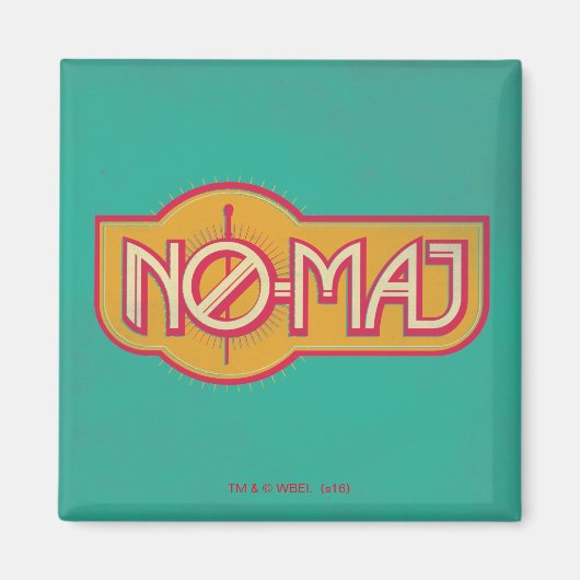 Rotes und gelbes NO-MAJ™-Abzeichen Magnet (Vorne)