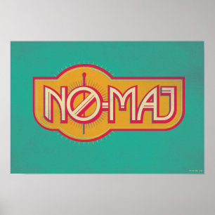 Rotes und gelbes NO-MAJ™-Abzeichen Poster