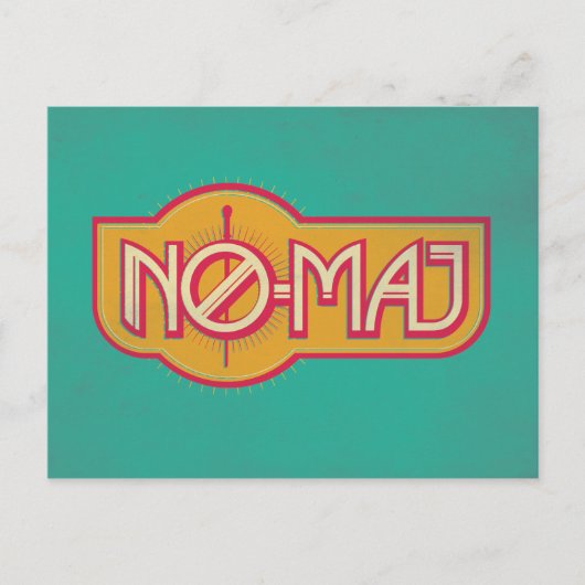 Rotes und gelbes NO-MAJ™-Abzeichen Postkarte (Vorderseite)