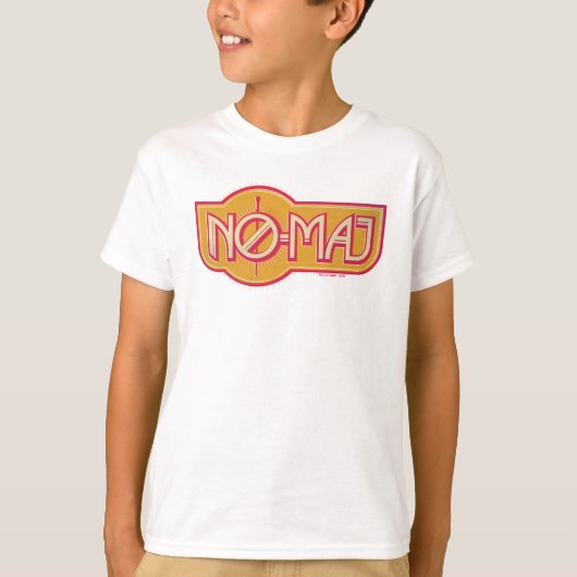 Rotes und gelbes NO-MAJ™-Abzeichen T-Shirt (Vorderseite)