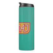 Rotes und gelbes NO-MAJ™-Abzeichen Thermosbecher (Nach rechts gedreht)