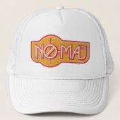 Rotes und gelbes NO-MAJ™-Abzeichen Truckerkappe (Vorderseite)