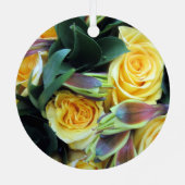 Rotes und gelbes Rosenmetall Ornament Aus Metall (Rückseite)