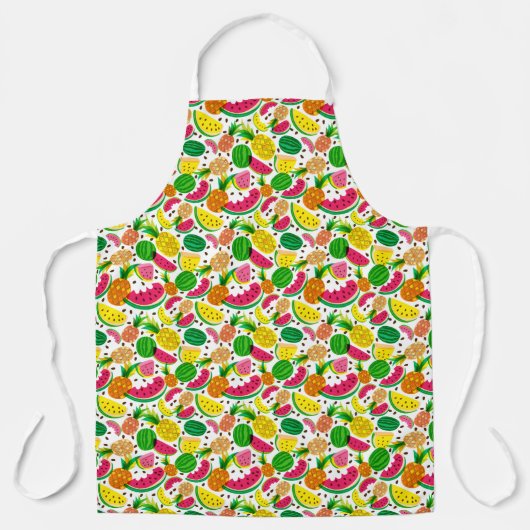 Rotes und gelbes tropisches Fruchtmuster Schürze (Vorderseite)