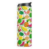 Rotes und gelbes tropisches Fruchtmuster Thermosbecher (Nach links gedreht)