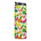 Rotes und gelbes tropisches Fruchtmuster Thermosbecher (Nach rechts gedreht)