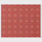 Rotes und Gold Arabesque Wrapping Paper (Roll) Geschenkpapier (Flach)