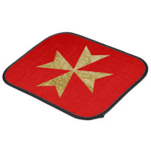 Rotes und Gold-Malteser Flaggenkreuz