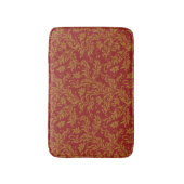 Rotes und goldenes Blumenmuster Badematte (Vorderseite Vertikal)
