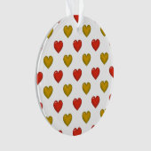 Rotes und goldenes Herzmuster Ornament (Vorderseite)