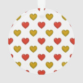 Rotes und goldenes Herzmuster Ornament (Rückseite)