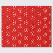 Rotes und goldenes Ornamentdesign Geschenkpapier (Flach)