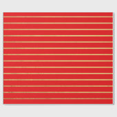 Rotes und goldenes Streifenpapier Geschenkpapier (Flach)