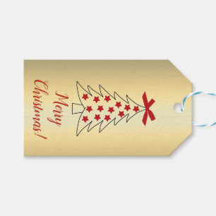 Rotes und goldenes Weihnachtsgeschenk-Tag Geschenkanhänger