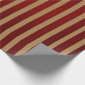 Rotes und goldfarbenes Party Streifen Streifen Str Geschenkpapier (Ecke)