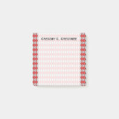 Rotes und graues Diamant-Form-Muster + Post-it Klebezettel (Vorderseite)