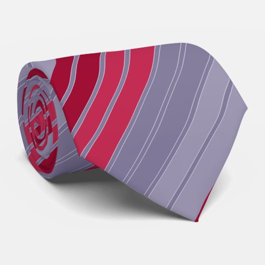 Rotes und graues einfaches Muster Krawatte (Gerollt)