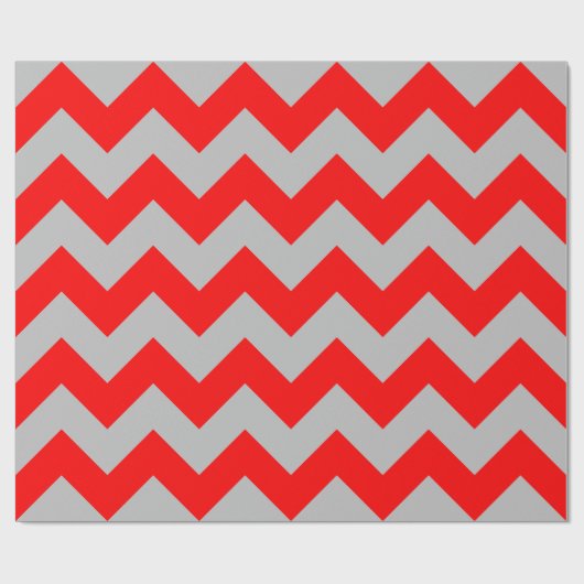 Rotes und Graues extra großes Zickzack Schleifpapi Geschenkpapier (Flach)