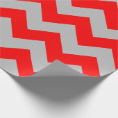 Rotes und Graues extra großes Zickzack Schleifpapi Geschenkpapier (Ecke)