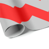 Rotes und Graues extra großes Zickzack Schleifpapi Geschenkpapier (Rolleneckpunkt)