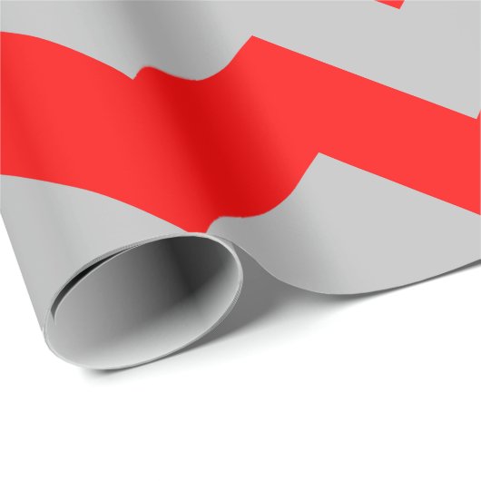 Rotes und Graues extra großes Zickzack Schleifpapi Geschenkpapier (Rolleneckpunkt)