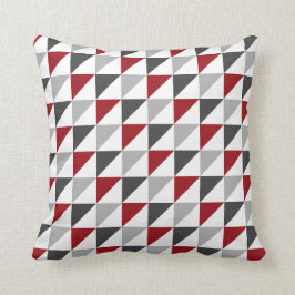 Rotes und graues geometrisches Wurfs-Kissen Kissen