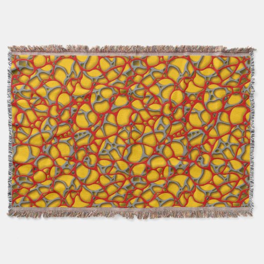 Rotes und graues Netz auf gelbem Hintergrund. Decke (Vorderseite)