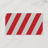 Rotes und graues Zuckerstange-diagonales Visitenkarte (Rückseite)