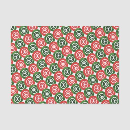 Rotes und grünes afrikanisches Stammesmuster Seidenpapier (Vorderseite)