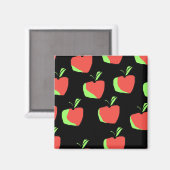 Rotes und grünes Apfelmuster. Magnet (Vorderseite/Rückseite)
