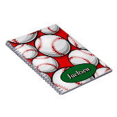 Rotes und grünes Baseballmuster Notizblock (Rechte Seite)