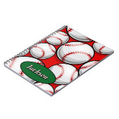 Rotes und grünes Baseballmuster Notizblock (Linke Seite)