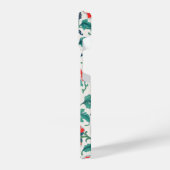 Rotes und grünes Blumenmuster iPhone Hülle (Linke Seite)