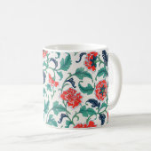 Rotes und grünes Blumenmuster Kaffeetasse (VorderseiteRechts)