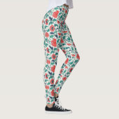 Rotes und grünes Blumenmuster Leggings (Rechts)