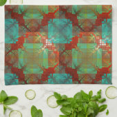 Rotes und grünes Chromatic Fusion Tee Handtuch (Gefaltet)