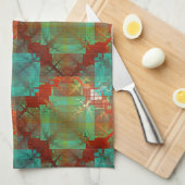 Rotes und grünes Chromatic Fusion Tee Handtuch (Viertel Falte)