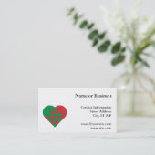 Rotes und grünes dänisches Herz Visitenkarte (Stehend Vorderseite)