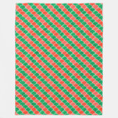 Rotes und grünes Diagonalmuster Fleecedecke (Vorderseite)