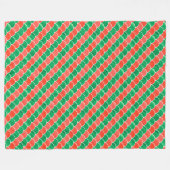Rotes und grünes Diagonalmuster Fleecedecke (Vorderseite (Horizontal))
