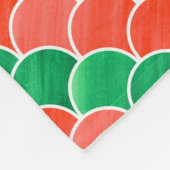 Rotes und grünes Diagonalmuster Fleecedecke (Ecke)