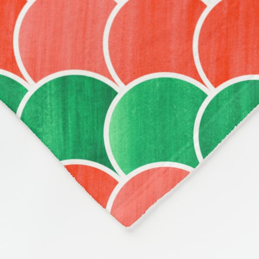 Rotes und grünes Diagonalmuster Fleecedecke (Ecke)