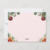 Rotes und grünes festliches Foto Frohe Weihnachten (Rückseite)