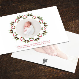 Rotes und grünes Foto Feiertagskarte