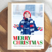 Rotes und grünes Foto Frohe Weihnachten