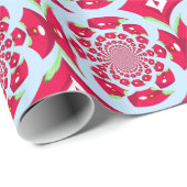 Rotes und grünes Fraktal Geschenkpapier (Rolleneckpunkt)