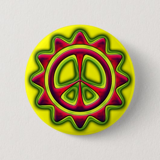 ROTES UND GRÜNES FRIEDENSzeichen Button (Vorderseite)
